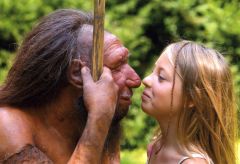 Neanderthaler und Mädchen